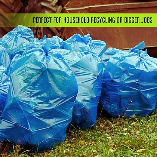 Aluf Plastics 55 Gallon Blue Trash bags for Rubbermaid Brute - Pack of 100 - Garbage or Recycling bags 38 x 55 1.2 (equivalent) MIL - For Industrial Home Contractor