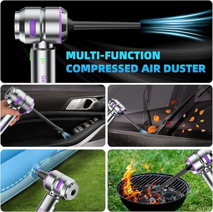 Car Vacuum Portable Cordless 18000PA Portable Vacuum Cordless High Power Air Duster with Brushless Motor Type-C Charge 3 in 1 Small Vacuum Cleaner Cordless for Car Home Office Pet Hair