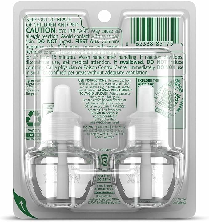 Air Wick Scented Oil Warmer Refills 0.67 Oz Fresh Waters 2 Refills Per Pack Carton Of 6 Packs