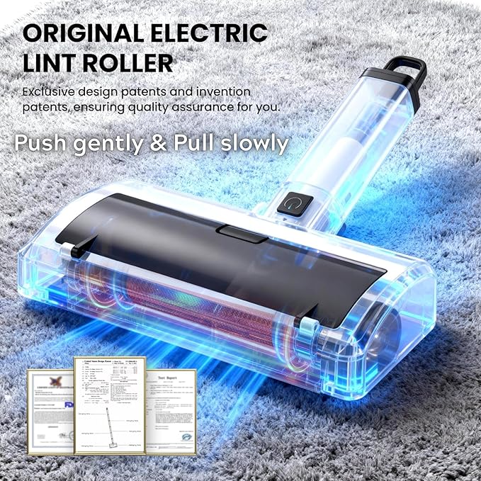 Pet Hair Remover for Carpet Reusable Pet Hair Remover 44 Inch Adjustable Handle Electric Dog Cat Hair Removal Tool for Couch Carpet