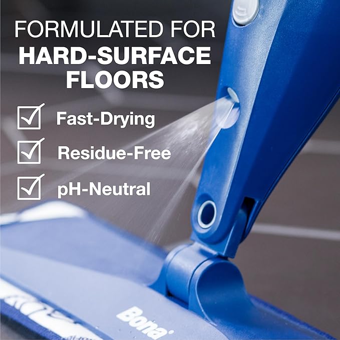 Bona Premium Motion Multi-Surface Floor Spray Mop - Includes Multi-Surface Floor Cleaning Solution and Machine Washable Microfiber Cleaning Pad - for Stone Tile Laminate and Vinyl Floors