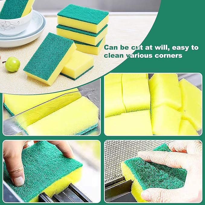 Individually Wrapped Sponges Kitchen Dishwashing Sponge Bulk Non Scratch Dishes Scouring Pad Dishcloth Odor-Free Sponge Wipes for Household Cleaning Dishes Travel Apartments (1000 Pack)