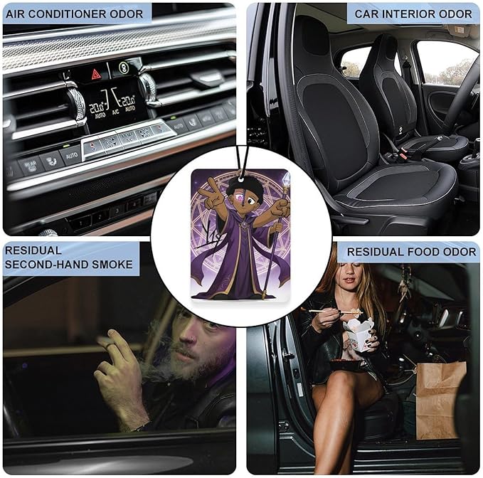 5PCS Car Air Freshener Hanging Personalized Double Sided Wizard Car Fresheners Long Lasting New Cars Scents Cute Automotive Freshies for Closets Drawers (tea)