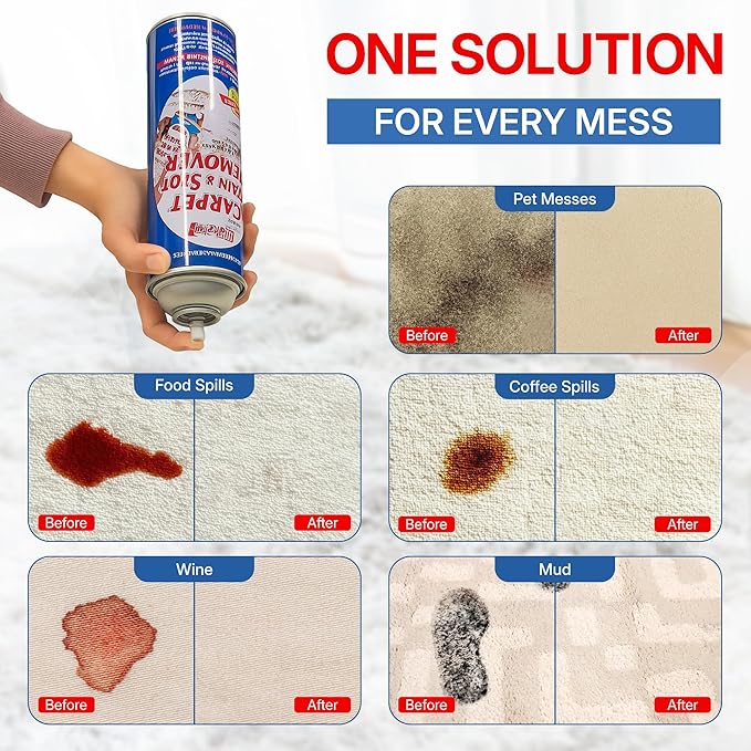 Carpet Spot Remover Stain and Red Wine Remover and Spot Treatment for Oil Grease Urine Cleaning Performance for Rugs Upholstery Fabrics. 18 Fl oz Pack of 1 (72 Fl Oz (Pack of 4))