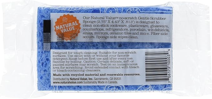 Natural Value Gentle Scrubber Sponge (Pack of 24)