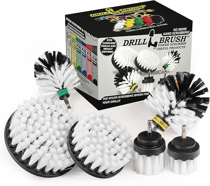 Drill Brush – Ultimate Car Wash Kit - Cleaning Supplies – Car Carpet - Truck Accessories - Wheel Brush - Motorcycle Accessories - Car Mats - Spin Brush - Interior Leather Vinyl Upholstery Fabric