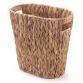 Bathroom Trash Can Handwoven Wicker Trash Can with Handles for Bedroom Living Roon Kitchen Bathroom and Office Water Hyacinth Wicker Waste Basket 1 Pack 13L x 7.5W x 12.2H 3.2 Gallon