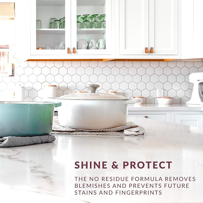 HOPE'S Countertop Restoration Polish Streak-Free Kitchen Counter Cleaner No Buildup on Countertops Quartz Marble Corian Composite and Granite Polish 8 Fl Oz Pack of 12