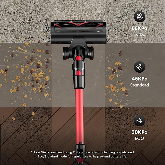 Ultenic Cordless Vacuum Cleaner 600W 55Kpa 60Mins Vacuum Cleaners for Home Cordless Stick Vacuum with 180°Bendable Wand Anti-Tangle Brush Charging Dock Vacuum for Pet Hair/Carpet/Floor/Car