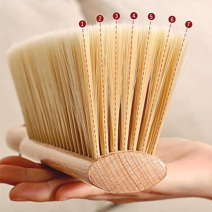 Soft Bristle Hand Brush Wooden Handle for Woodworking Shop Bench Sawdust Removal Non-Scratch 14 Inch Long (2pcs Yellow)