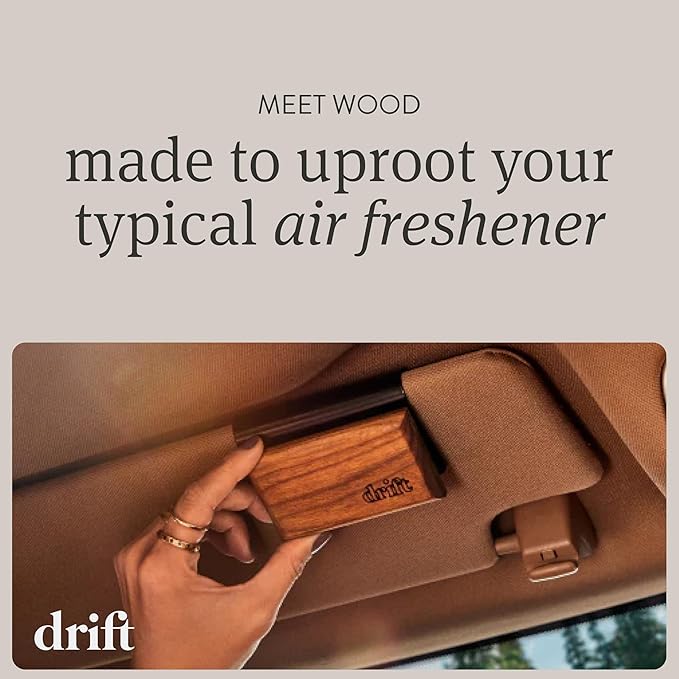 Drift Car Air Freshener - The Original Wood Air Freshener - Car Odor Eliminator - Metal Clip - Essential Oils - 3-Piece Variety Pack Refills - Teak Open Air Cabana - NO CLIP INCLUDED