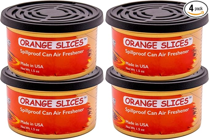 Blunteffects CAN AIR-FRESHENER | Spill-proof | Odor Eliminator Essential | 100% Concentrated | pure oil long lasting | cars | home | office | small spaces | 1.5 Oz | (orange slice 4 Pack)