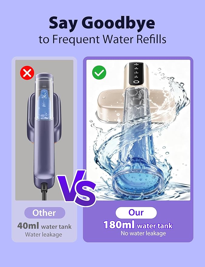 Steamer for Clothes Portable Handheld Garment Steamer15s Fast Heat-up180ml TankSteamer Ironing Gloves35 Minutes of Continuous Ironing for Travel and Home(Champagne Gold)