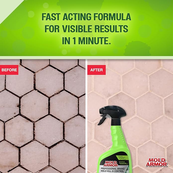 Mold Armor Professional Brand Mold Kill &amp Control Spray 32 oz. Hard Surface Mold and Mildew Remover Visible Results in Minutes Eliminates Bacteria and Viruses
