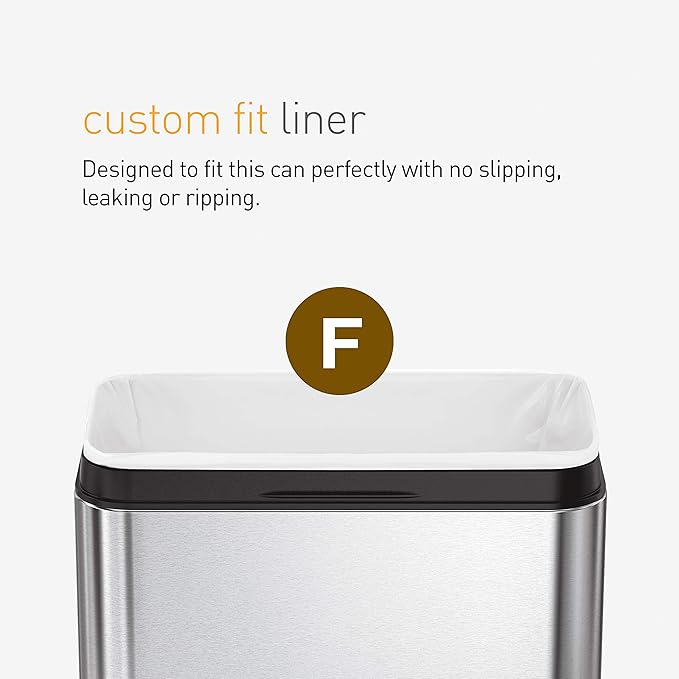 simplehuman 25 Liter / 6.6 Gallon Slim Open Top Small Trash Can Commercial Grade Heavy Gauge Office Trash Can Brushed Stainless Steel