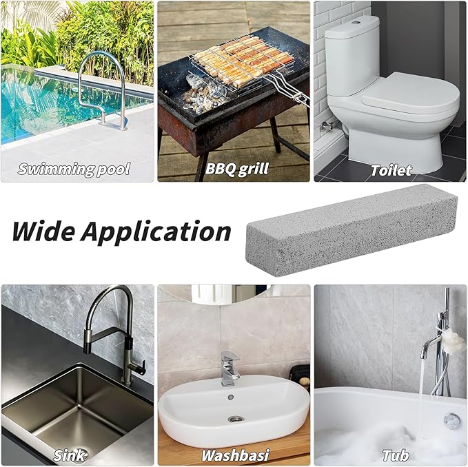 90 Pack Pumice Stones Bulk for Cleaning - Grey Pumice Scouring Pad Pumice Stick Cleaner for Removing Toilet Bowl Ring Bath Household Kitchen Pool 5.9 x 1.4 x 0.9 Inch