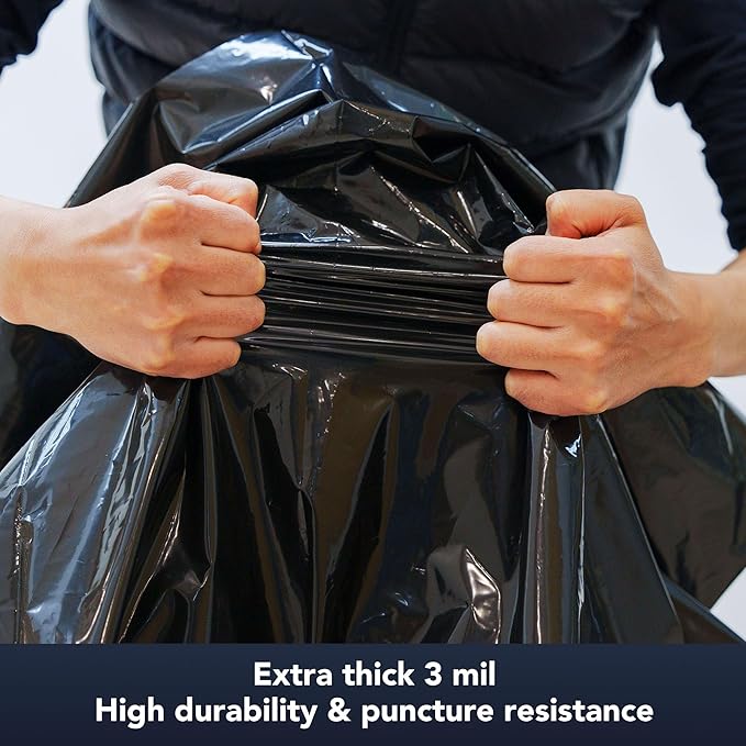 Contractor &amp Industrial Bags 42 Gallon Extra Thick 3MIL Heavy Duty with Tie Flaps 32.75 x 45.13 32 Count For Construction Industrial &amp Outdoor Waste