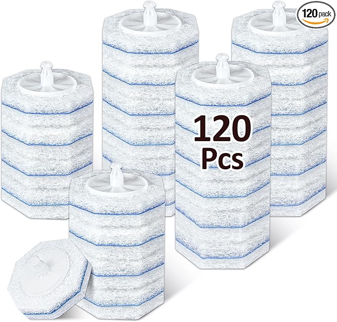 120 Pcs Toilet Wand Refills for Clorox ToiletWand System Disposable Brush Heads with Dense Fibers for Deep Toilet Bowl Cleaning