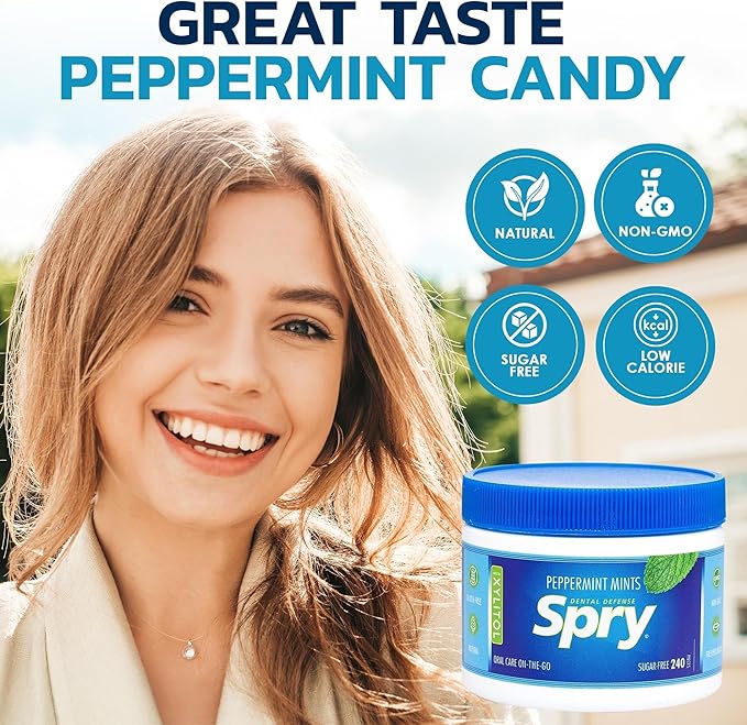 Spry Total Dental Health Kit All Day Oral Care and Gum Health Kit Including Xylitol Sugar Free Gum Candy Mints Oral Rinse and Spearmint Toothpaste