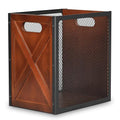 Rustic Office Trash Can - Rectangular Waste Basket with Iron Mesh 4.5 Gallon Wooden Garbage Can Bathroom Garbage Bin with Handles Decorative Trash Can for Home Office Bedroom