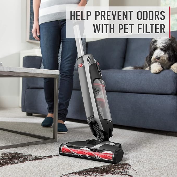 Hoover ONEPWR Evolve Pet Cordless Vacuum Cleaner Black Lightweight Stick Vac Small Upright Vacuum Cleaner Ideal for Pet Hair Large Dirt Cup Capacity Cordless Convenience