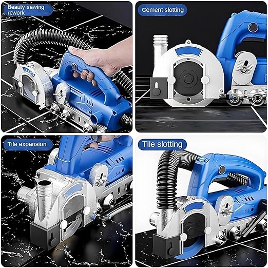Tile Grout Cleaning Machine Electric Grout Removal Tool Tile Grout Remover Machine with Dust Collection &amp Diamond Blade for Ceramic Tile Repair and Regrouting