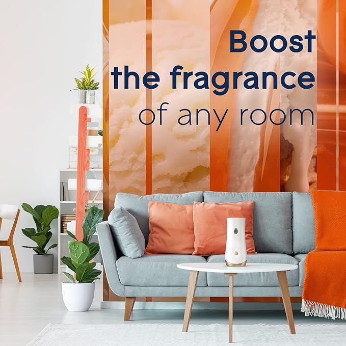 Glade Automatic Spray Refill Air Freshener for Home and Bathroom Vanilla Caramel Twist 6.2 Oz 6 Count