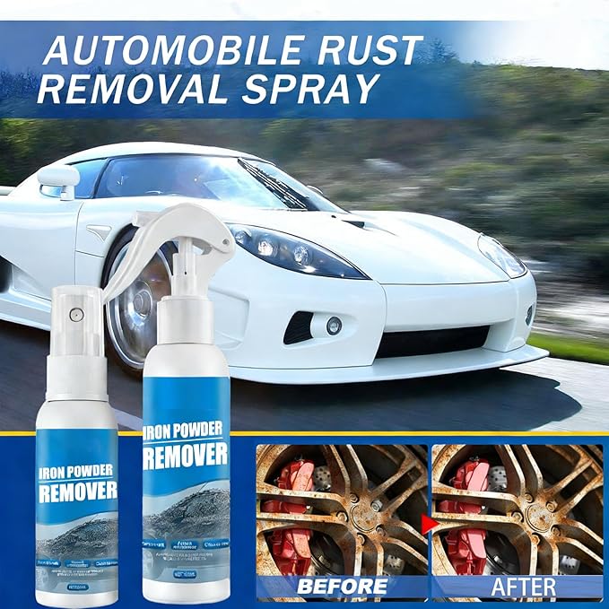 Multi-Functional Quick-Acting Rust Removal Spray2026 New Iron Powder Remover SprayCar Rust Remover Spray Metal Paint Cleaner for Tools Furniture &amp Household Surfaces (3-100ML)