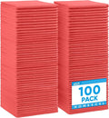 HOMEXCEL Red Microfiber Cleaning Cloth 100 Pack Microfiber Towel for Cars Lint Free Scratch-Free Highly Absorbent and Cleaning Rags for House Window and Glass Cars TV Screen 11.5 X11.5 inch