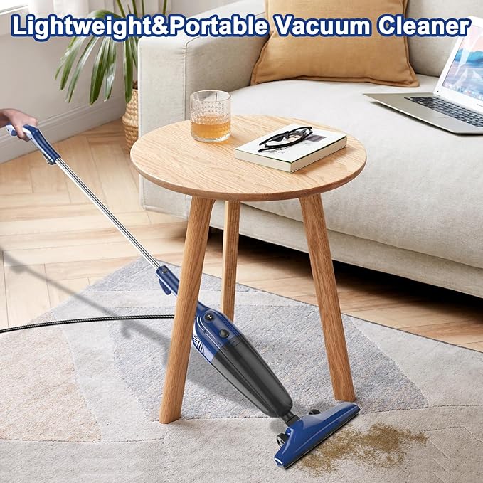 Vacuum Cleaner for Home.Wired Corded Stick Vacuum Cleaner for Pet HairCarpetHard Floor and Car CleaningHigh Power SuctionLightweight&ampPortable for Carrying.(Blue) (Blue Small)