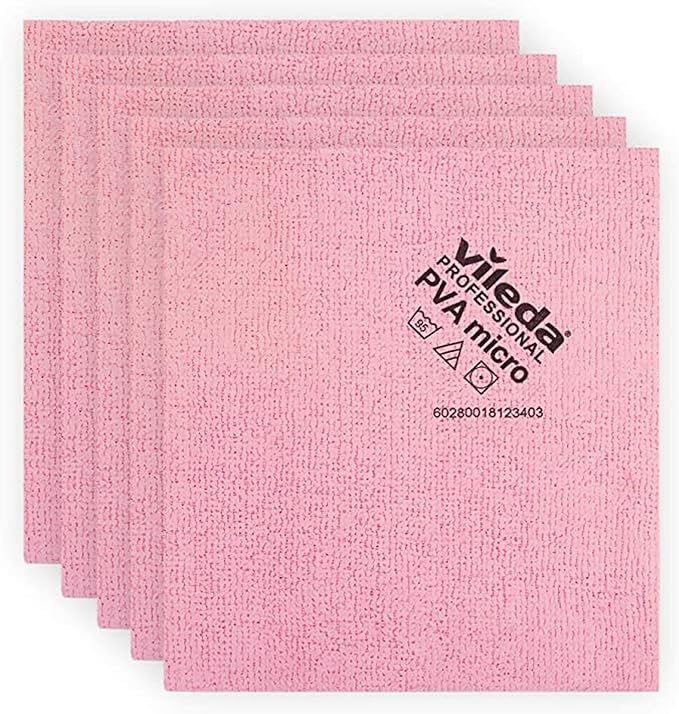 Vileda 143586 Micro Cleaning Cloth Pink red 5 Pieces 38x35 cms Pack of 5