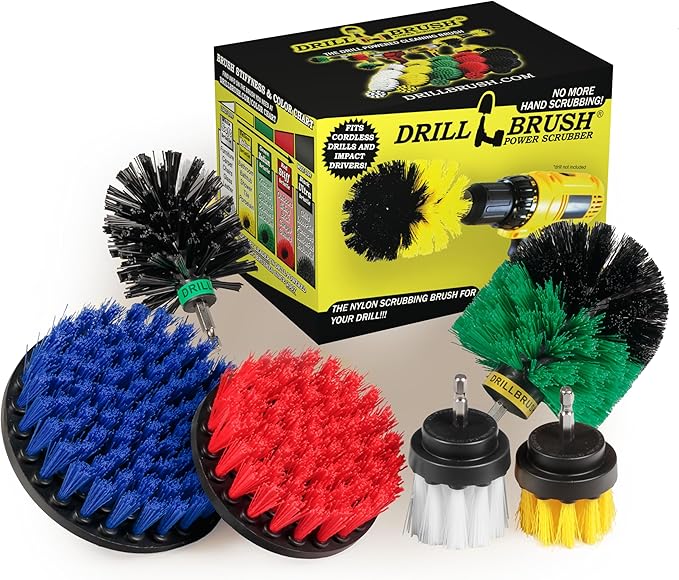 Variety Multi-Pack Drill Brush Attachments for Cleaning Car Truck Carpet Boat Bathroom Kitchen Grill Griddle - Drill Brush for Car Detailing Kit - Grill Cleaning Kit - Grilling Accessories