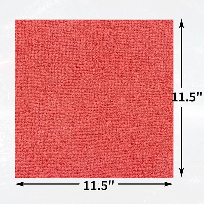 HOMERHYME Microfiber Cleaning Cloth 200 Pack Red Cleaning Rags Microfiber Towel Bulk Absorbent Lint-Free Wash Cloths All-Purpose Towels for Cars Shop Automotive Garage Home &amp Kitchen