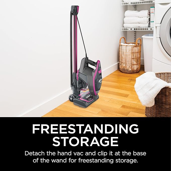 Shark HV371 Rocket Pro DLX Corded Stick Removable Hand Vacuum Advanced Swivel Steering XL Cup Crevice Tool Upholstery Tool &amp Anti-Allergen Dust Brush Fuchsia Capacity