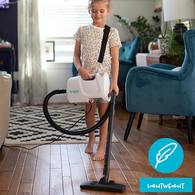 Simplicity Vacuums Handheld Canister Vacuum with Carry Strap for Hard Floors and Rugs Car Detailing Vacuum Cleaner S100