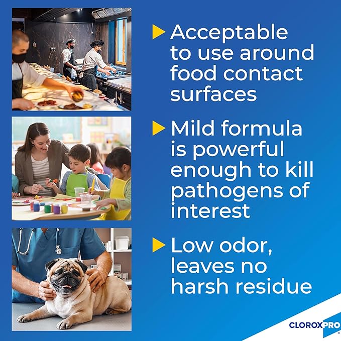 CloroxPro Anywhere Daily Disinfectant and Sanitizer No-Rinse Food Contact Sanitizer Refill 128 Fluid Ounces