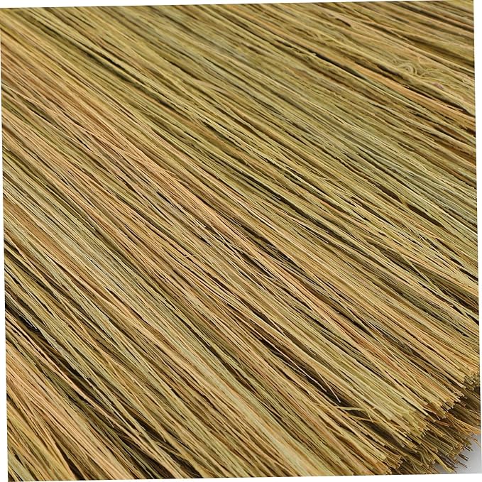 Cabilock 2pcs Handmade Straw Broom House Soft Bristle Sweep Broom Dustpan Removable Handle Indoor
