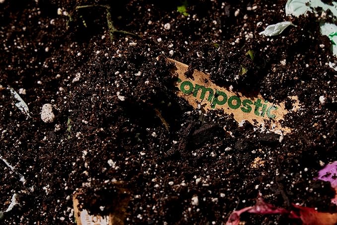 Compostic Home Compostable Trash Bags 2.99 Gallon Small Kitchen Rubbish Bags Extra Strong &amp Quickly Breaks Down 100 Count