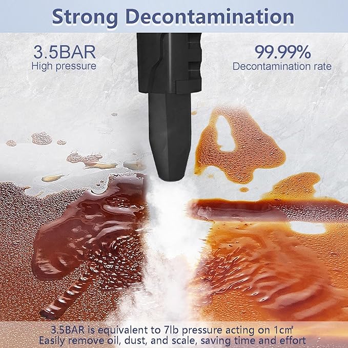 1000w Handheld Steam Cleaner 3.5bar High Pressure Steam 135℃ High Temperature Sterilization Multifunctional Household Cleaning 450ml Large Capacity Water Tank