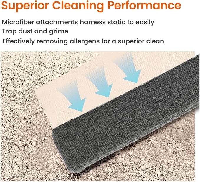 10Pcs Feather Duster Set with Telescopic Handle Washable Multifunctional Household Cleaning Tools for Ceilings