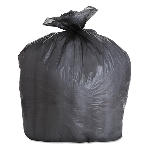 Boardwalk 434722BLK High-Density Can Liners 43 x 47 60-Gal 19 Micron Equivalent Black (6 Rolls of 25)