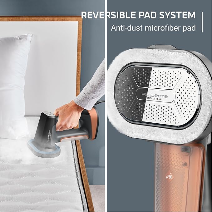 Rowenta Iron Steamer for Clothes 3in1 Hand Held Steamers Clothing Steamer Ironing Lint Remover 7.1 Oz Tank 1875 Watts Auto-Off Black &amp Copper DR8855