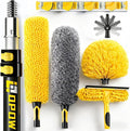 20 Foot High Ceiling Duster Kits with 5-12ft Heavy Duty Extension Pole High Reach Duster for CleaningMicrofiber Feather DusterCobweb DusterCeiling Fan DusterWindow Squeegee &amp Cleaner