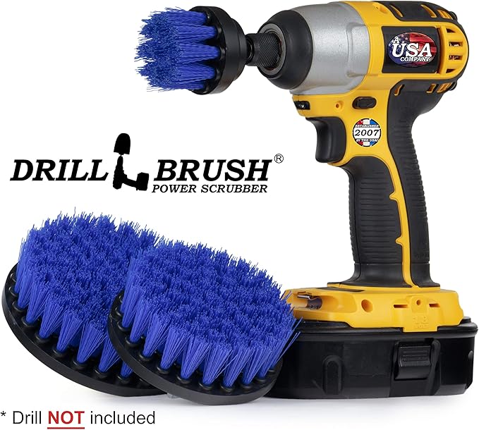 Kayak - Canoe - Yacht - Raft - Drill Brush - Boat Accessories - Fiberglass - Hull Cleaner - Cleaning Supplies - Pond Scum Oil Residue Weeds Barnacles Oxidation - Spin Brush Kit