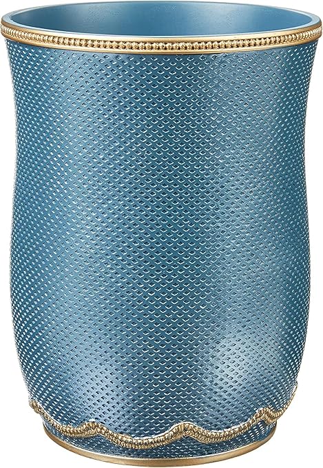 Zahari Home Decorative Trash Can for Bathroom Office &amp Bedroom - 2.1 Gallons Stylish &amp Small Trash Can for Dorms Desktop &amp Restroom - Chic Waste Basket for Compact Spaces Capri