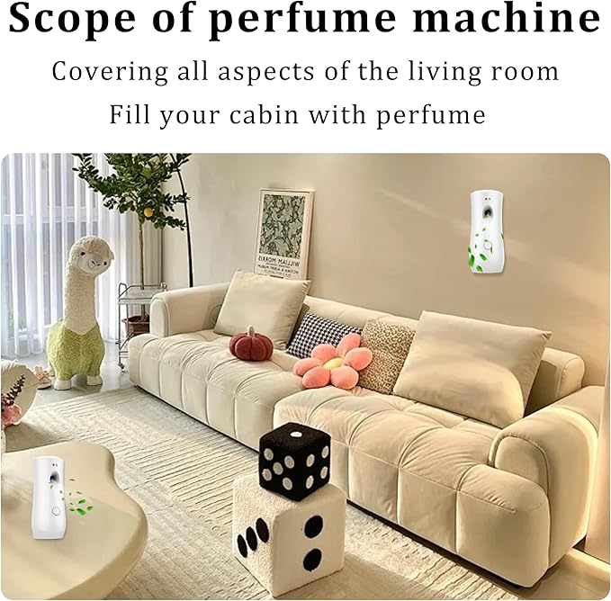 Automatic Air Freshener Spray Dispenser (4-Pack) Free Standing or Wall Mounted Adjustable Aromatherapy Machines for Home Indoor Bathrooms Offices Hotels and Commercial Places (White 001)
