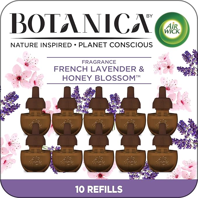 Botanica by Air Wick Plug in Scented Oil Refill 10ct French Lavender and Honey Blossom Air Freshener Eco Friendly Essential Oils