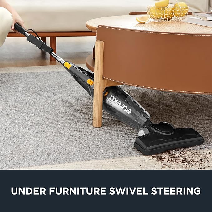 Eureka Blaze Stick Vacuum Cleaner Powerful Suction 3-in-1 Small Handheld Vac with Filter for Hard Floor Lightweight Upright Home Pet Hair Dark Black