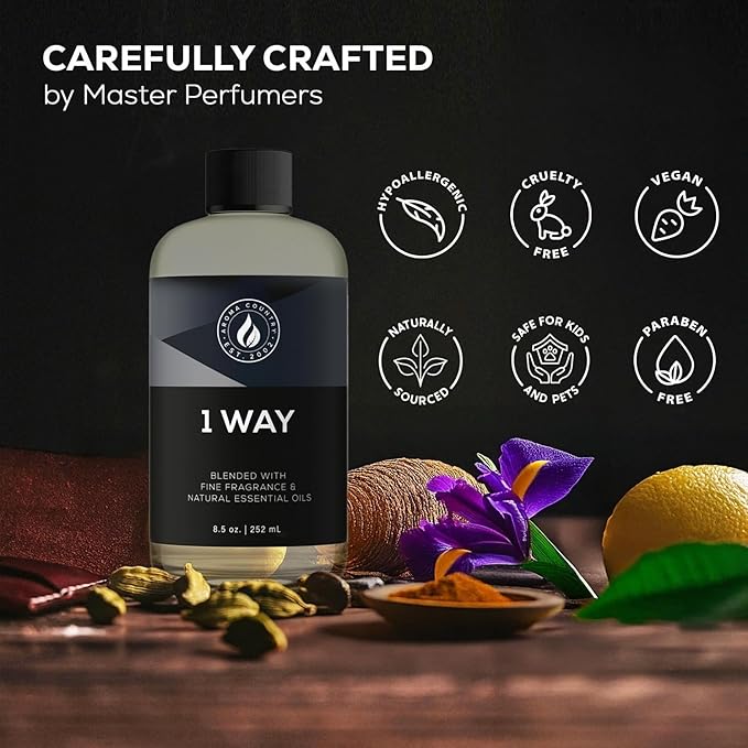 Aroma Country 1 Way Diffuser Oil - Luxury Hotel Santal Fragrance Oil for Diffuser Refill Sandalwood Home Aroma Diffusers &amp Room Spray - My Way Premium Aromatherapy Oils &amp Home Scent (4 Fl Oz)