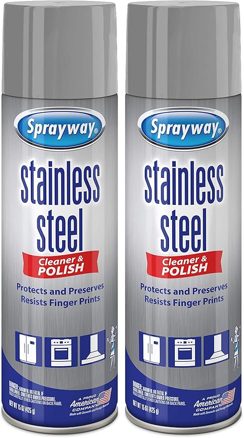 Sprayway SW148R Water-Based Stainless Steel Cleaner 15 oz. (Pack of 2)